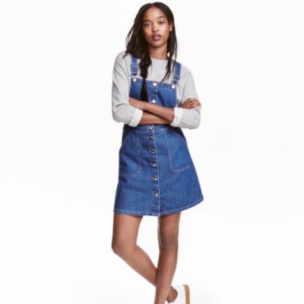 H&M DENIM OVERALL DRESS